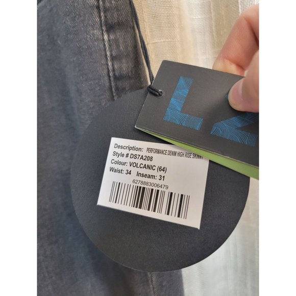 Nwt Dish‎ performance Denim skinny Jeans black volcanic size 34 - Picture 2 of 3